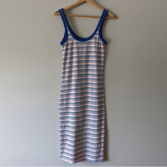 Zara cotton striped sleeveless multicoloured midi dress - Picture 4 of 6